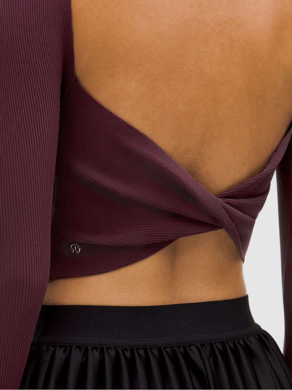 Lululemon Ribbed-Knit Twist-Back Mockneck Sweater Garnet - Picture 2 of 7